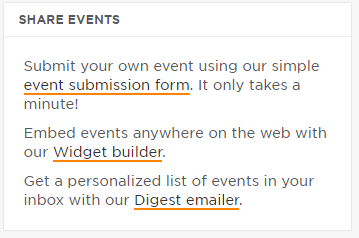 Screen shot of the Shared Events instructions.
