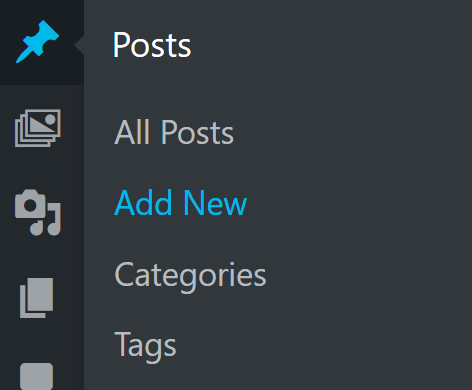 A screen capture showing how to add a new post