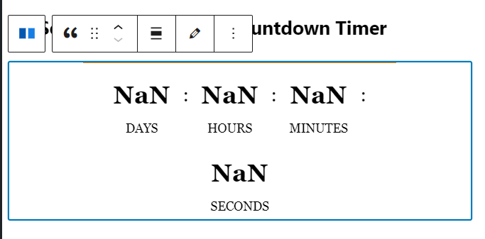 Countdown Timer Block when entered on page