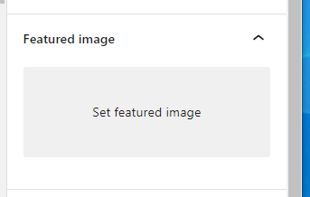 screen grab of Set Featured image
