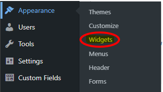 Widgets highlighted and circled