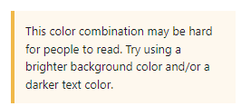 Color Contrast Error in WordPress