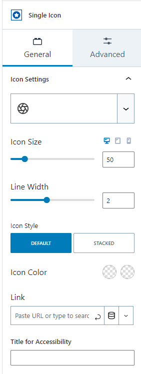 Updated options for the Icon Block