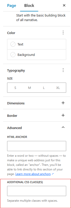 Screenshot of Advanced CSS Classes