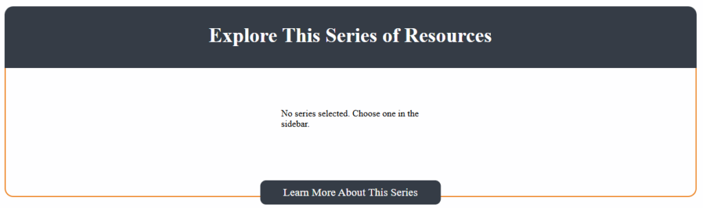 Explore This Series of Resources - Screenshot of the UTIA Resources - Series Block on a page being edited