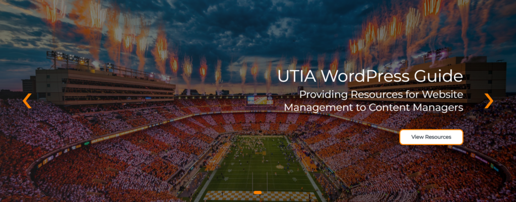 Screenshot of the UTIA Hero Carousel