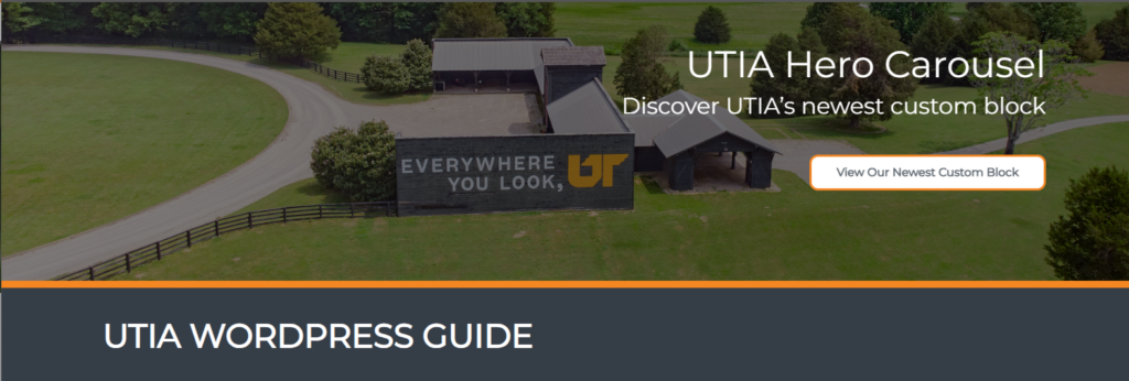 Screenshot of one image in UTIA hero carousel block